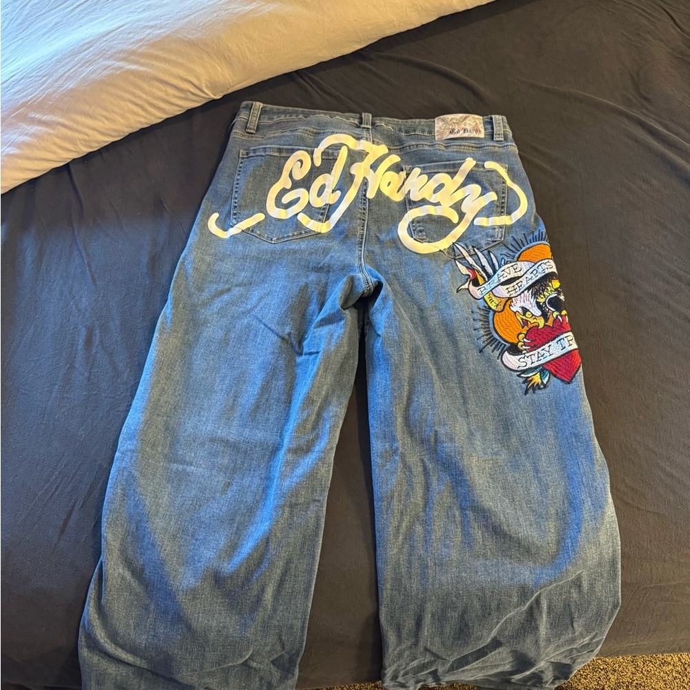 Ed Hardy Denim with Colorful Tattoo Art